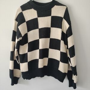 Black and White Checkered Sweater